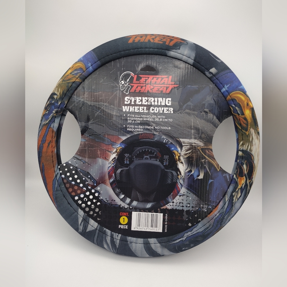 Steering Wheel Cover By Lethal Threat - Black and Orange